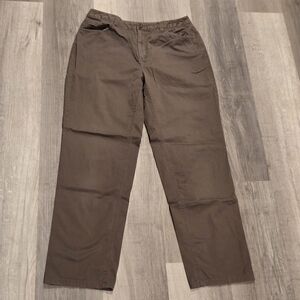 Talbots Brown Straight-leg Relaxed Fit Stretch Pants Size 8